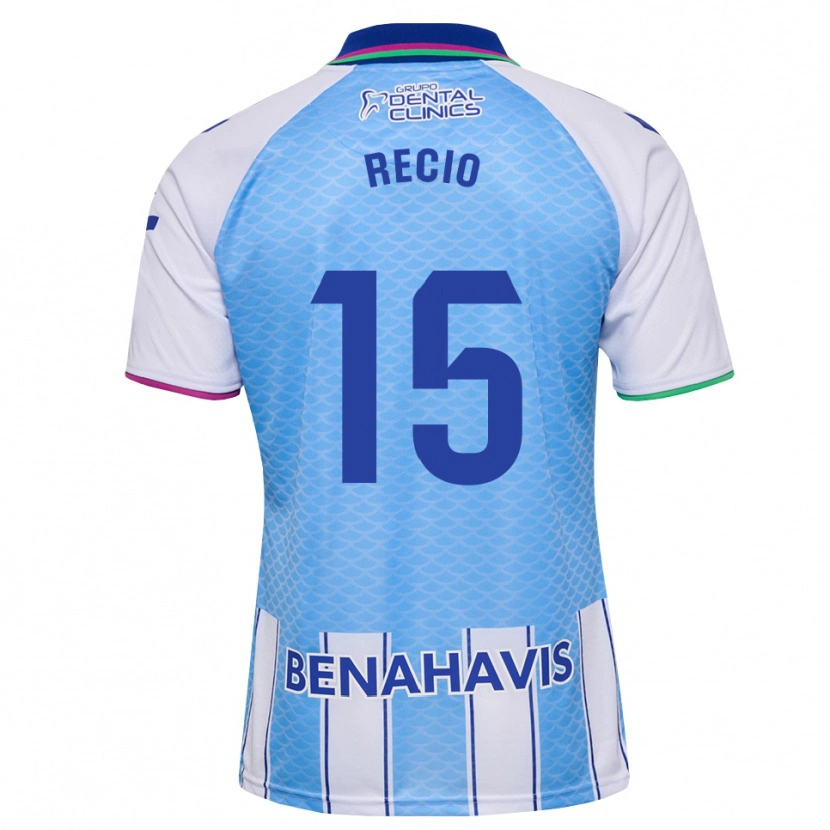 Danxen Børn Ángel Recio #15 Dyb Himmelblå Hvid Hjemmebane Spillertrøjer 2026/27 Trøje T-Shirt