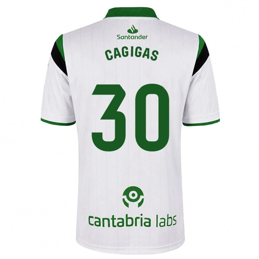 Danxen Børn Iván Cagigas #30 Hvid Grøn Sort Hjemmebane Spillertrøjer 2026/27 Trøje T-Shirt