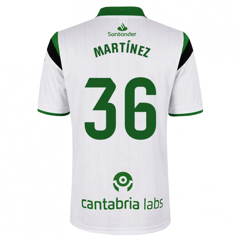 Danxen Børn Sergio Martínez #36 Hvid Grøn Sort Hjemmebane Spillertrøjer 2026/27 Trøje T-Shirt