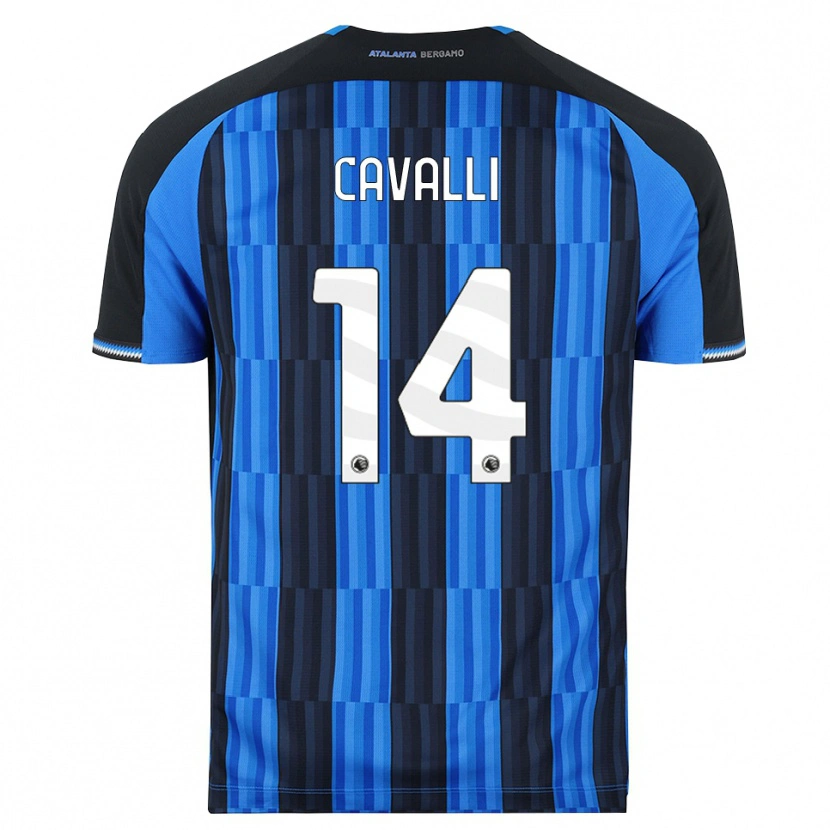 Danxen Børn Tommaso Cavalli #14 Blå Sort Rød Hjemmebane Spillertrøjer 2026/27 Trøje T-Shirt