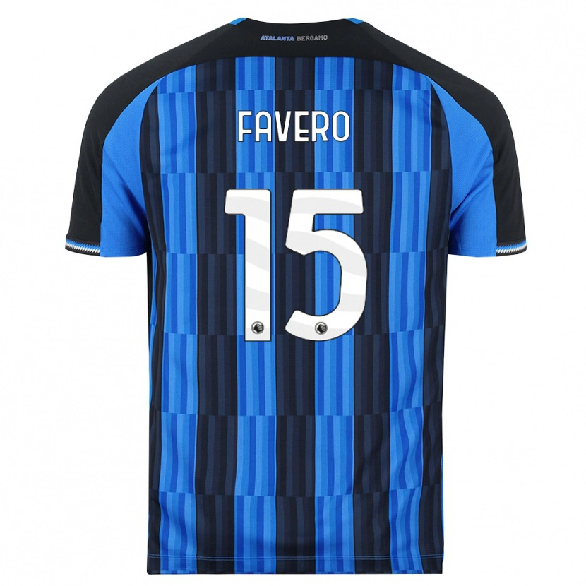 Danxen Børn Riccardo Favero #15 Blå Sort Rød Hjemmebane Spillertrøjer 2026/27 Trøje T-Shirt