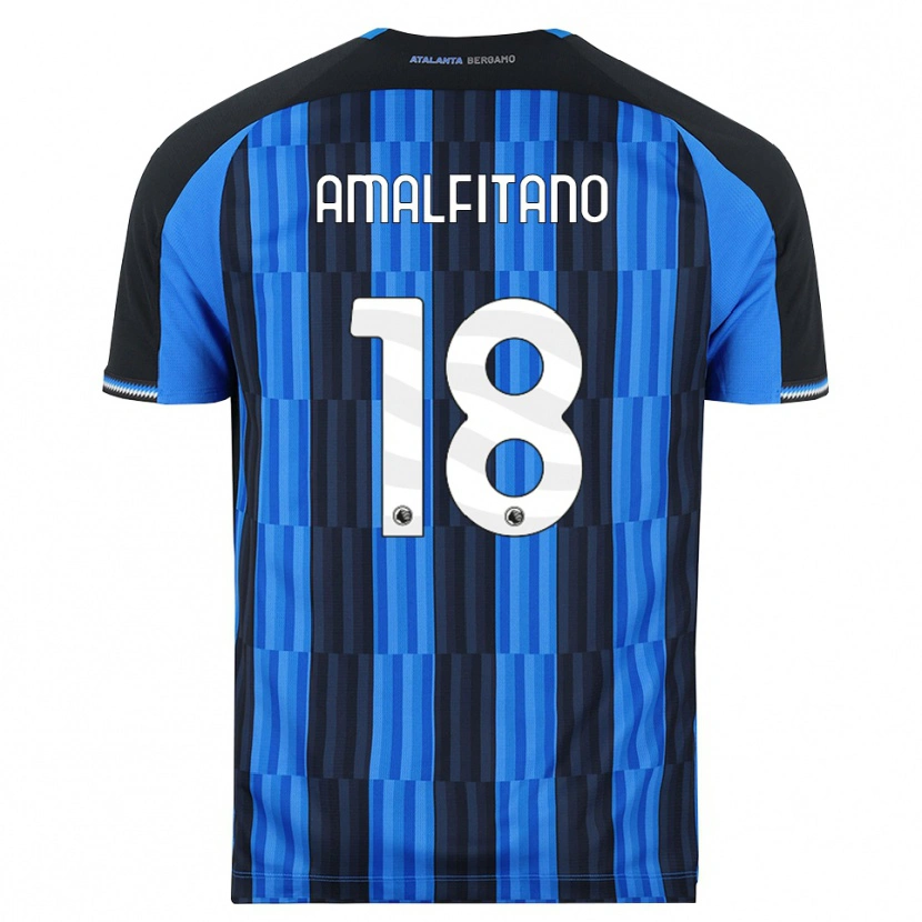 Danxen Børn Nicolò Amalfitano #18 Blå Sort Rød Hjemmebane Spillertrøjer 2026/27 Trøje T-Shirt