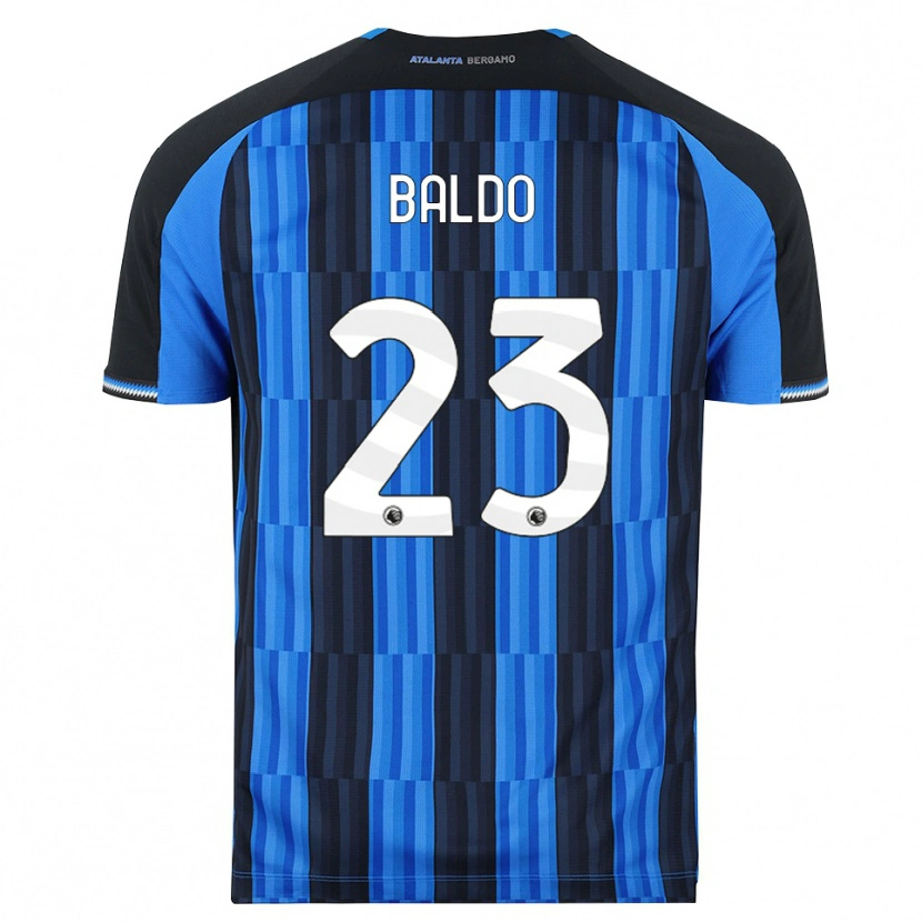 Danxen Børn Nicolò Baldo #23 Blå Sort Rød Hjemmebane Spillertrøjer 2026/27 Trøje T-Shirt