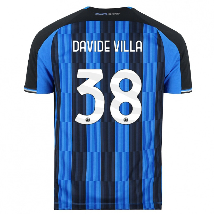 Danxen Børn Matteo Davide Villa #38 Blå Sort Rød Hjemmebane Spillertrøjer 2026/27 Trøje T-Shirt