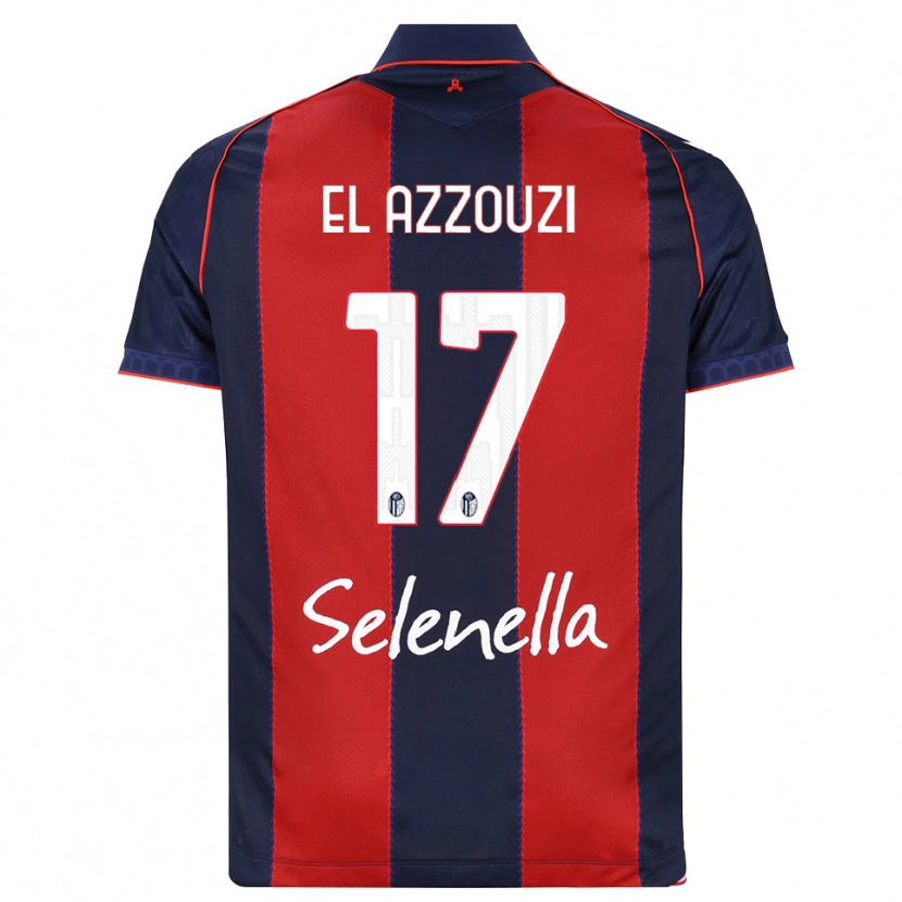 Danxen Børn Oussama El Azzouzi #17 Kongelig Blå Rød Hvid Hjemmebane Spillertrøjer 2026/27 Trøje T-Shirt