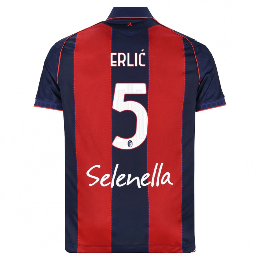 Danxen Børn Martin Erlić #5 Kongelig Blå Rød Hvid Hjemmebane Spillertrøjer 2026/27 Trøje T-Shirt