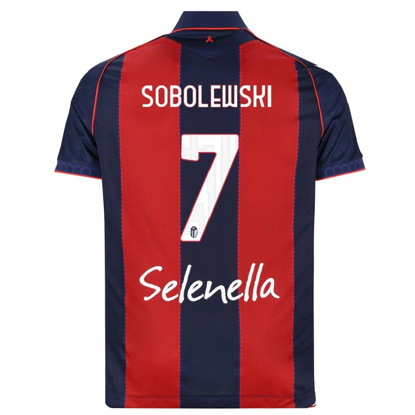 Danxen Børn Konrad Sobolewski #7 Kongelig Blå Rød Hvid Hjemmebane Spillertrøjer 2026/27 Trøje T-Shirt