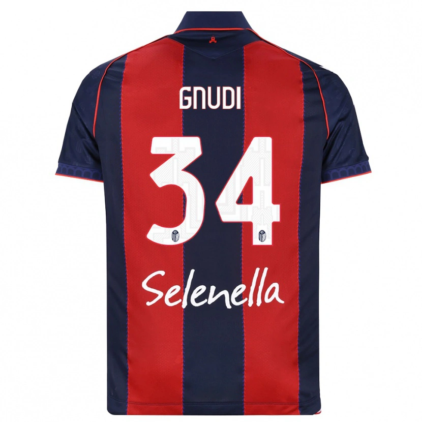 Danxen Børn Riccardo Gnudi #34 Kongelig Blå Rød Hvid Hjemmebane Spillertrøjer 2026/27 Trøje T-Shirt