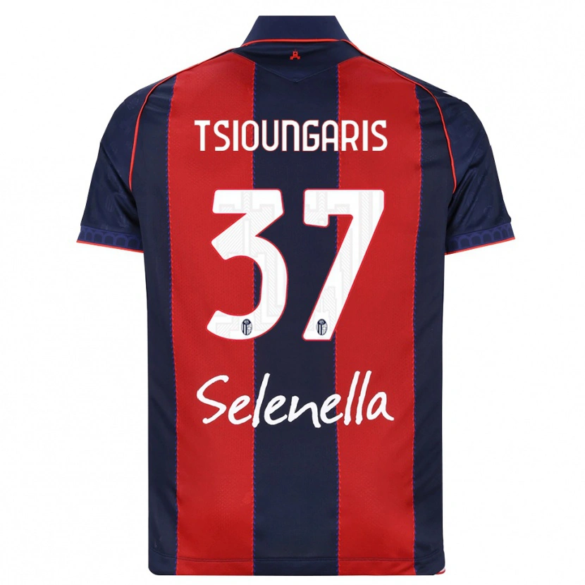 Danxen Børn Theodoros Tsioungaris #37 Kongelig Blå Rød Hvid Hjemmebane Spillertrøjer 2026/27 Trøje T-Shirt