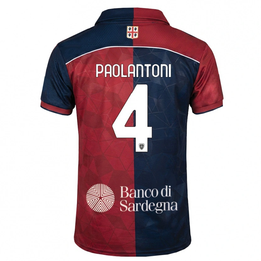 Danxen Børn Mattia Paolantoni #4 Bordeaux Kongelig Blå Hjemmebane Spillertrøjer 2026/27 Trøje T-Shirt