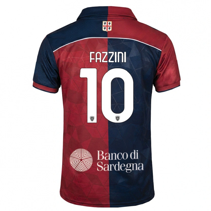 Danxen Børn Jacopo Fazzini #10 Bordeaux Kongelig Blå Hjemmebane Spillertrøjer 2026/27 Trøje T-Shirt