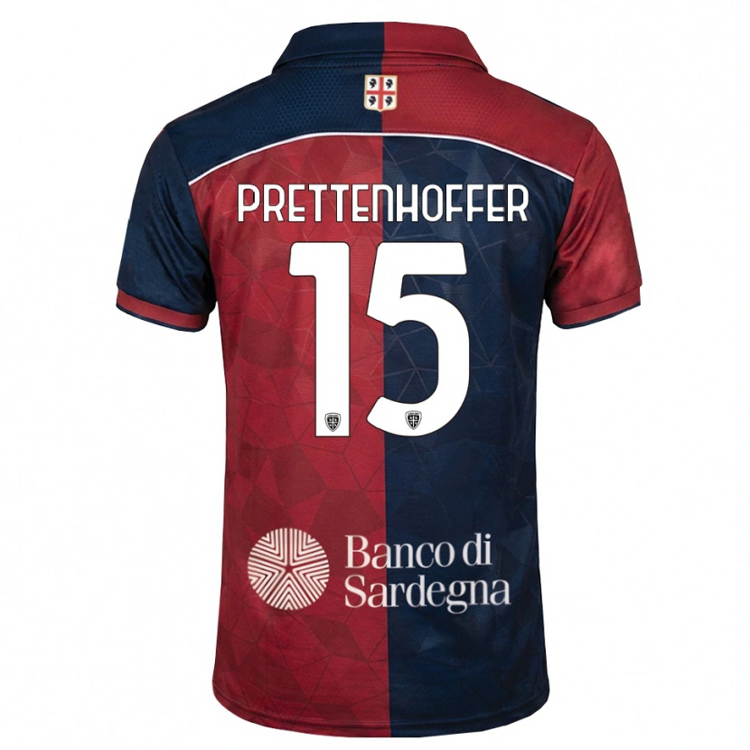Danxen Børn Márton Prettenhoffer #15 Bordeaux Kongelig Blå Hjemmebane Spillertrøjer 2026/27 Trøje T-Shirt