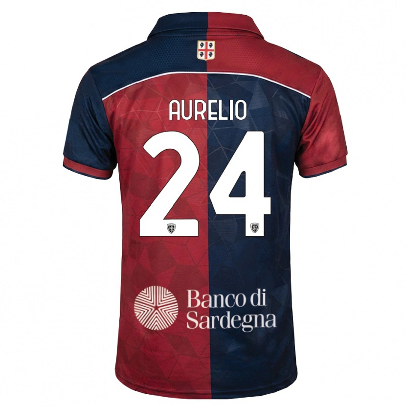 Danxen Børn Giuseppe Aurelio #24 Bordeaux Kongelig Blå Hjemmebane Spillertrøjer 2026/27 Trøje T-Shirt