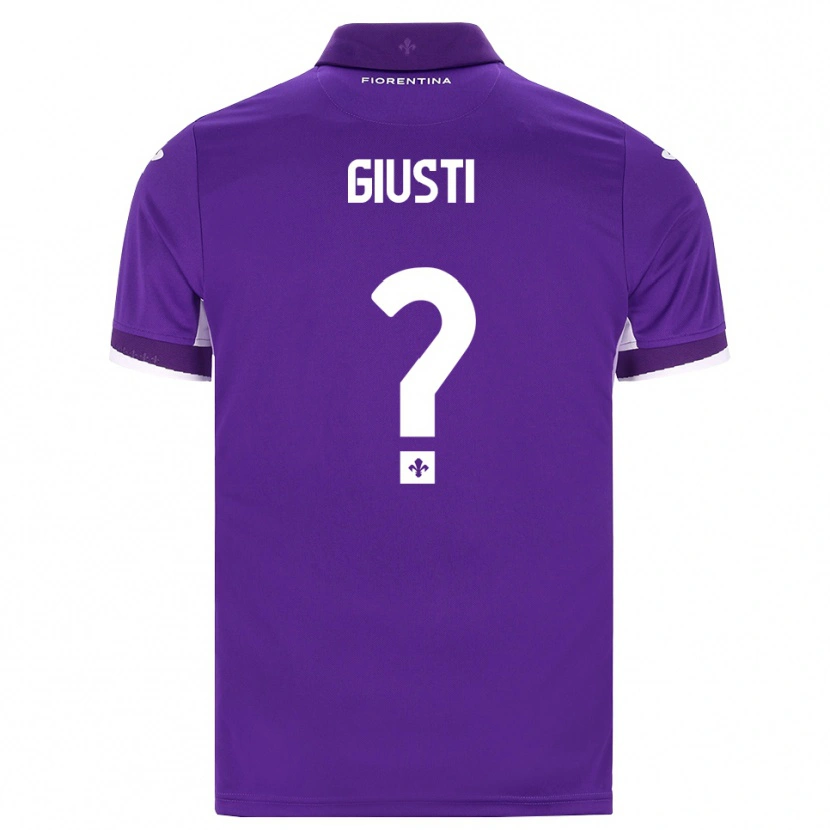 Danxen Børn Edoardo Giusti #0 Lilla Hvid Pink Hjemmebane Spillertrøjer 2026/27 Trøje T-Shirt