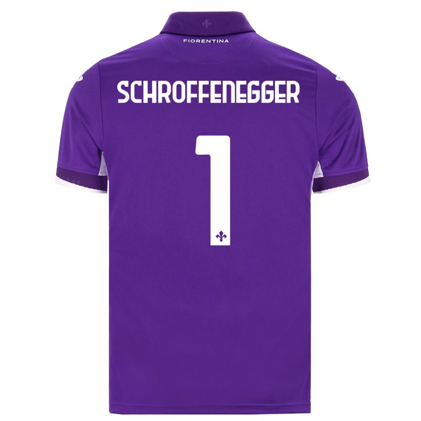 Danxen Børn Katja Schroffenegger #1 Lilla Hvid Pink Hjemmebane Spillertrøjer 2026/27 Trøje T-Shirt