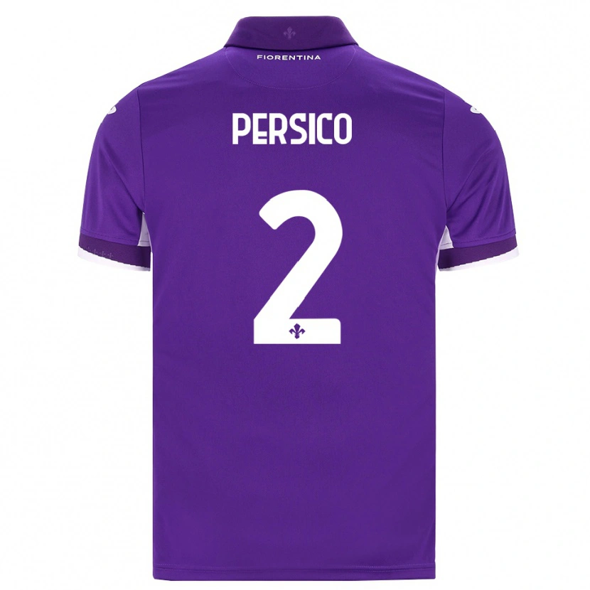 Danxen Børn Daniele Persico #2 Lilla Hvid Pink Hjemmebane Spillertrøjer 2026/27 Trøje T-Shirt