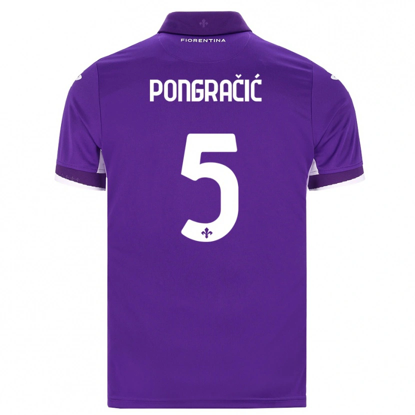 Danxen Børn Marin Pongracic #5 Lilla Hvid Pink Hjemmebane Spillertrøjer 2026/27 Trøje T-Shirt