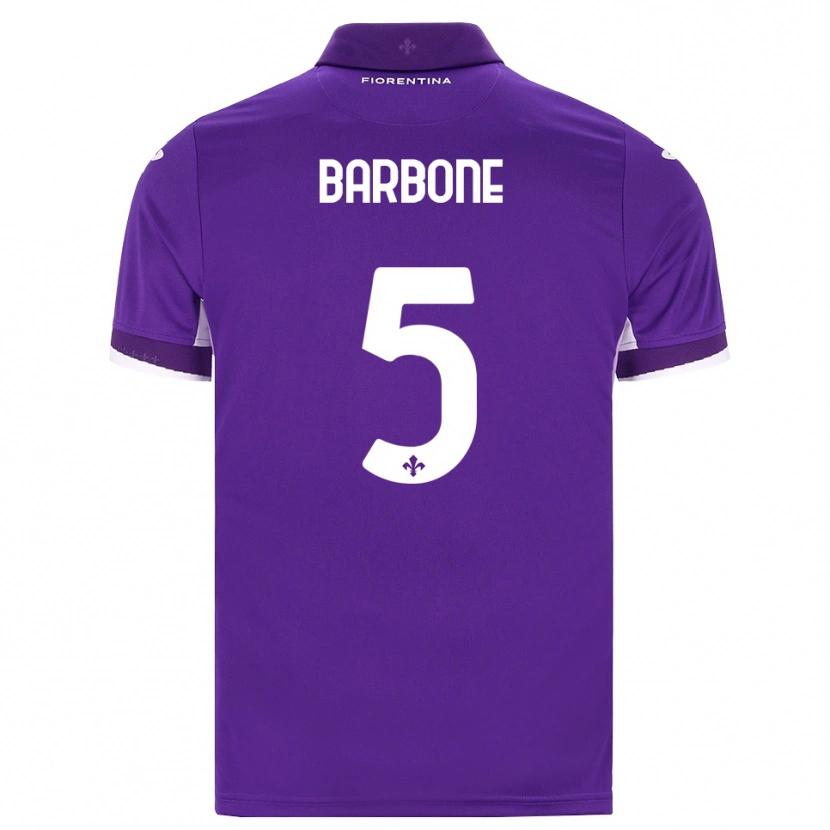 Danxen Børn Mattia Barbone #5 Lilla Hvid Pink Hjemmebane Spillertrøjer 2026/27 Trøje T-Shirt