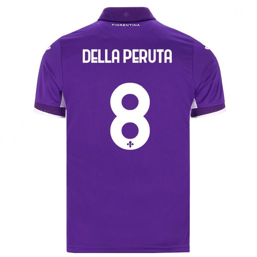 Danxen Børn Victoria Della Peruta #8 Lilla Hvid Pink Hjemmebane Spillertrøjer 2026/27 Trøje T-Shirt