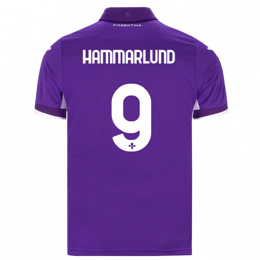 Danxen Børn Pauline Hammarlund #9 Lilla Hvid Pink Hjemmebane Spillertrøjer 2026/27 Trøje T-Shirt