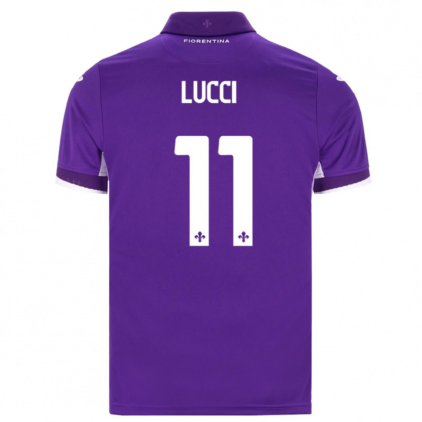 Danxen Børn Leonardo Lucci #11 Lilla Hvid Pink Hjemmebane Spillertrøjer 2026/27 Trøje T-Shirt