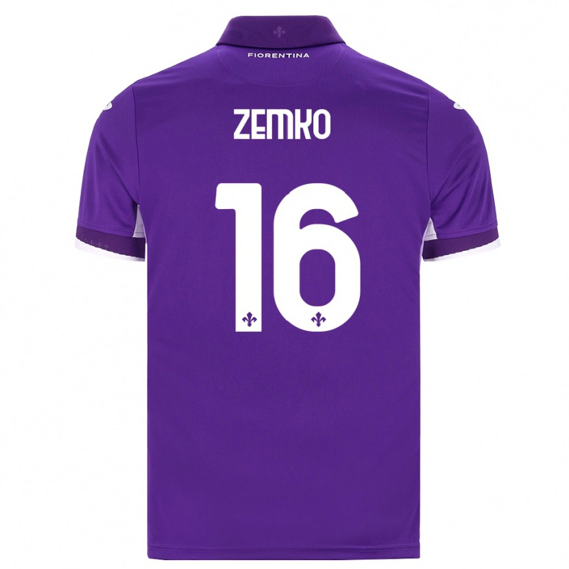 Danxen Børn Tomas Zemko #16 Lilla Hvid Pink Hjemmebane Spillertrøjer 2026/27 Trøje T-Shirt