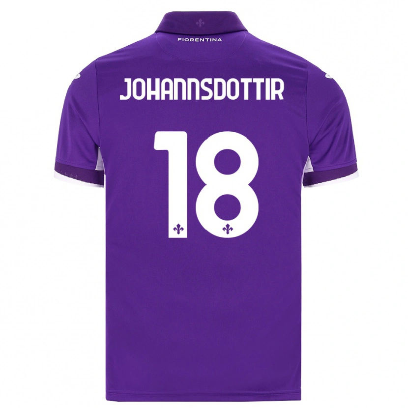 Danxen Børn Alexandra Johannsdottir #18 Lilla Hvid Pink Hjemmebane Spillertrøjer 2026/27 Trøje T-Shirt