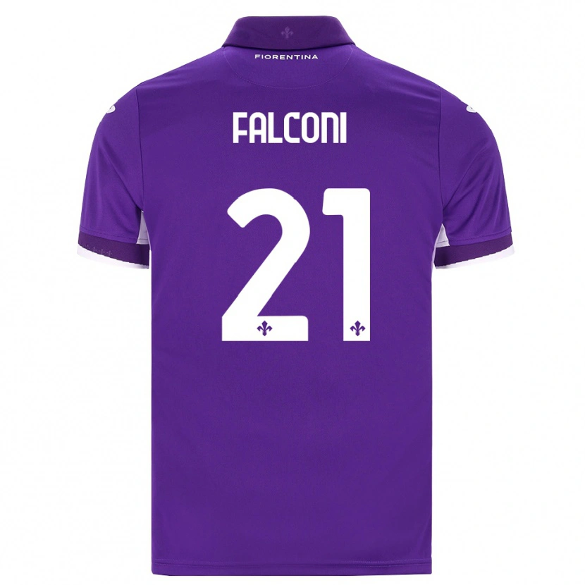 Danxen Børn Niccolo Falconi #21 Lilla Hvid Pink Hjemmebane Spillertrøjer 2026/27 Trøje T-Shirt