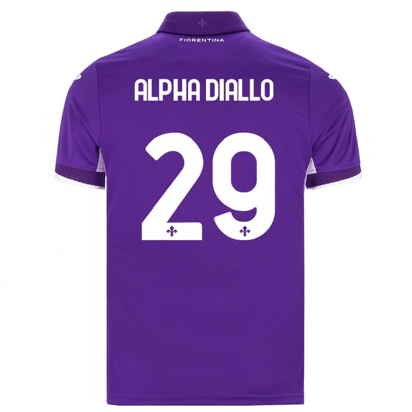 Danxen Børn Alpha Diallo #29 Lilla Hvid Pink Hjemmebane Spillertrøjer 2026/27 Trøje T-Shirt