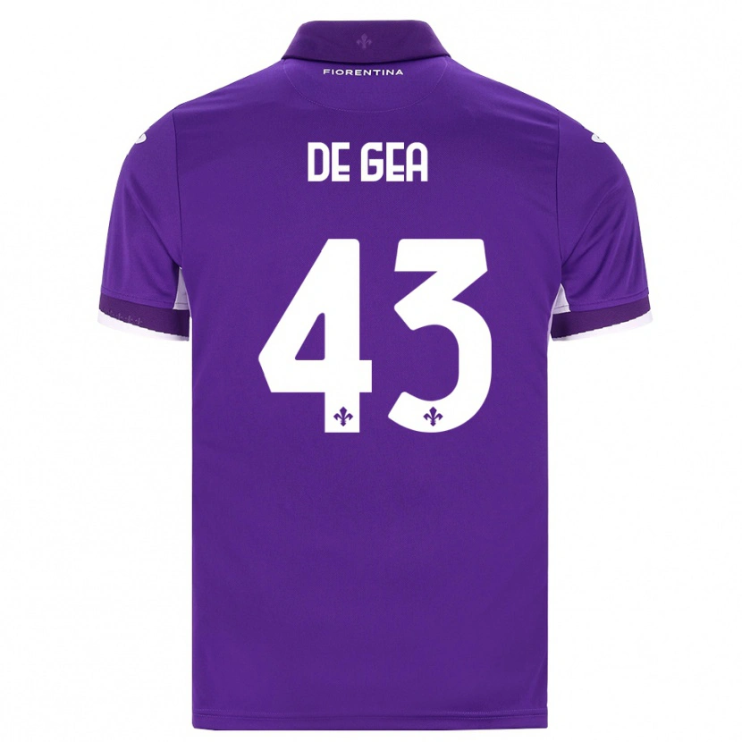 Danxen Børn David De Gea #43 Lilla Hvid Pink Hjemmebane Spillertrøjer 2026/27 Trøje T-Shirt