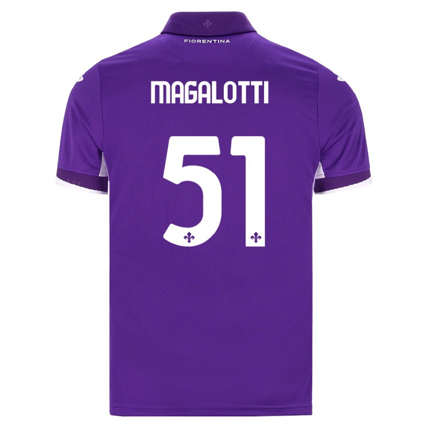 Danxen Børn Mattia Magalotti #51 Lilla Hvid Pink Hjemmebane Spillertrøjer 2026/27 Trøje T-Shirt