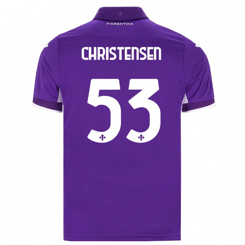 Danxen Børn Oliver Christensen #53 Lilla Hvid Pink Hjemmebane Spillertrøjer 2026/27 Trøje T-Shirt
