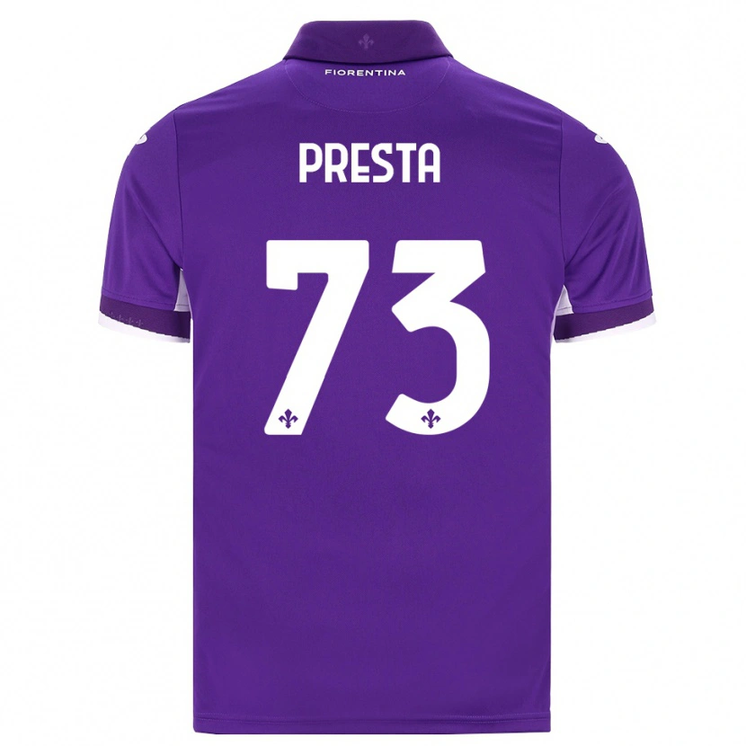 Danxen Børn Francesco Presta #73 Lilla Hvid Pink Hjemmebane Spillertrøjer 2026/27 Trøje T-Shirt