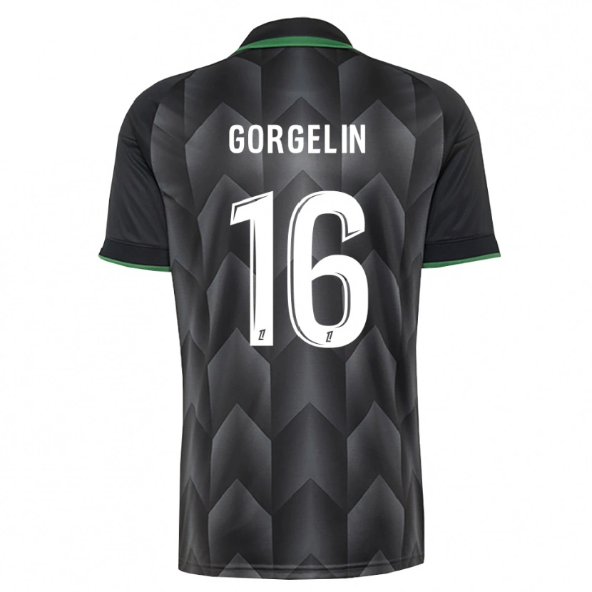 Danxen Børn Mathieu Gorgelin #16 Hvid Sort Grøn Udebane Spillertrøjer 2026/27 Trøje T-Shirt
