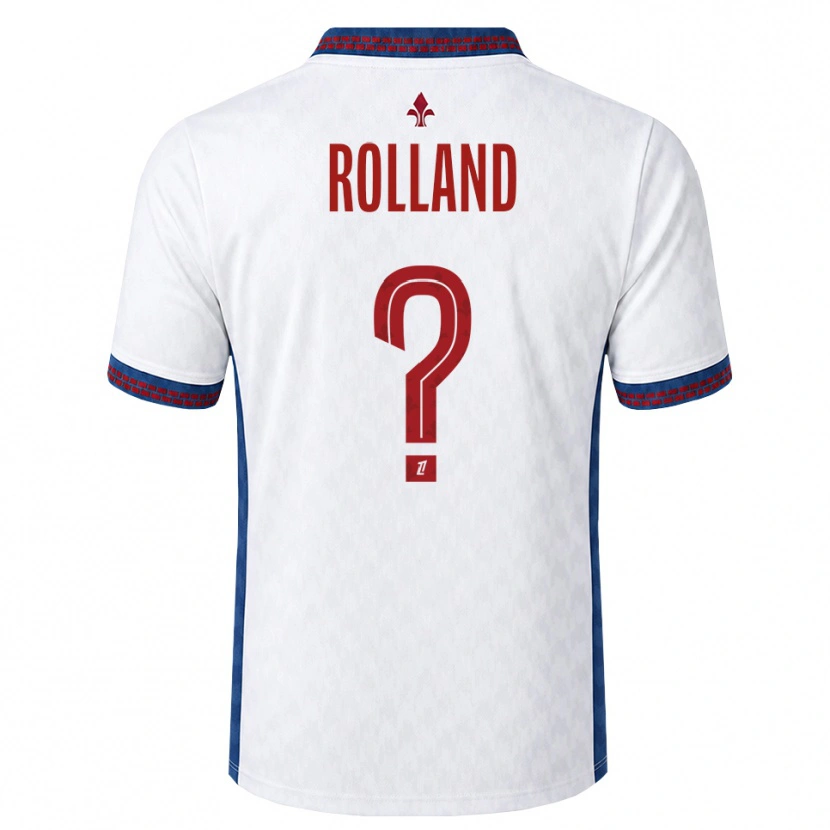 Danxen Børn Baptiste Rolland #0 Rød Hvid Blå Udebane Spillertrøjer 2026/27 Trøje T-Shirt