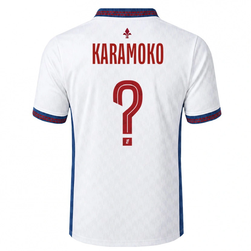 Danxen Børn Ibrahim Karamoko #0 Rød Hvid Blå Udebane Spillertrøjer 2026/27 Trøje T-Shirt