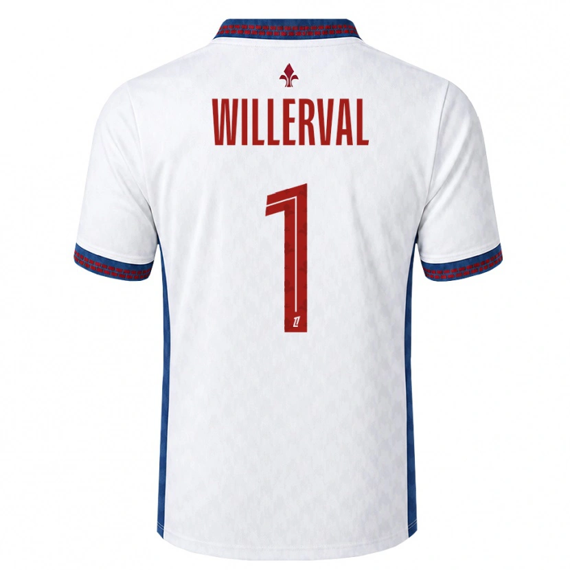 Danxen Børn William Willerval #1 Rød Hvid Blå Udebane Spillertrøjer 2026/27 Trøje T-Shirt