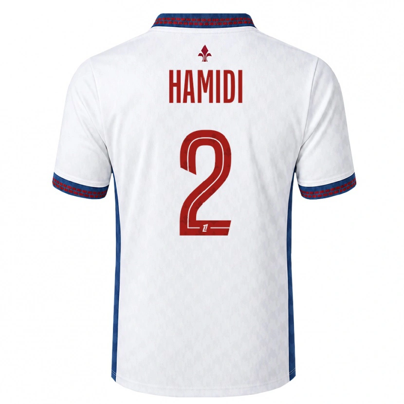 Danxen Børn Kamel Hamidi #2 Rød Hvid Blå Udebane Spillertrøjer 2026/27 Trøje T-Shirt
