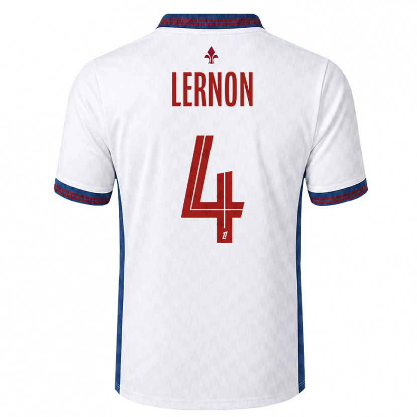 Danxen Børn Jessica Lernon #4 Rød Hvid Blå Udebane Spillertrøjer 2026/27 Trøje T-Shirt
