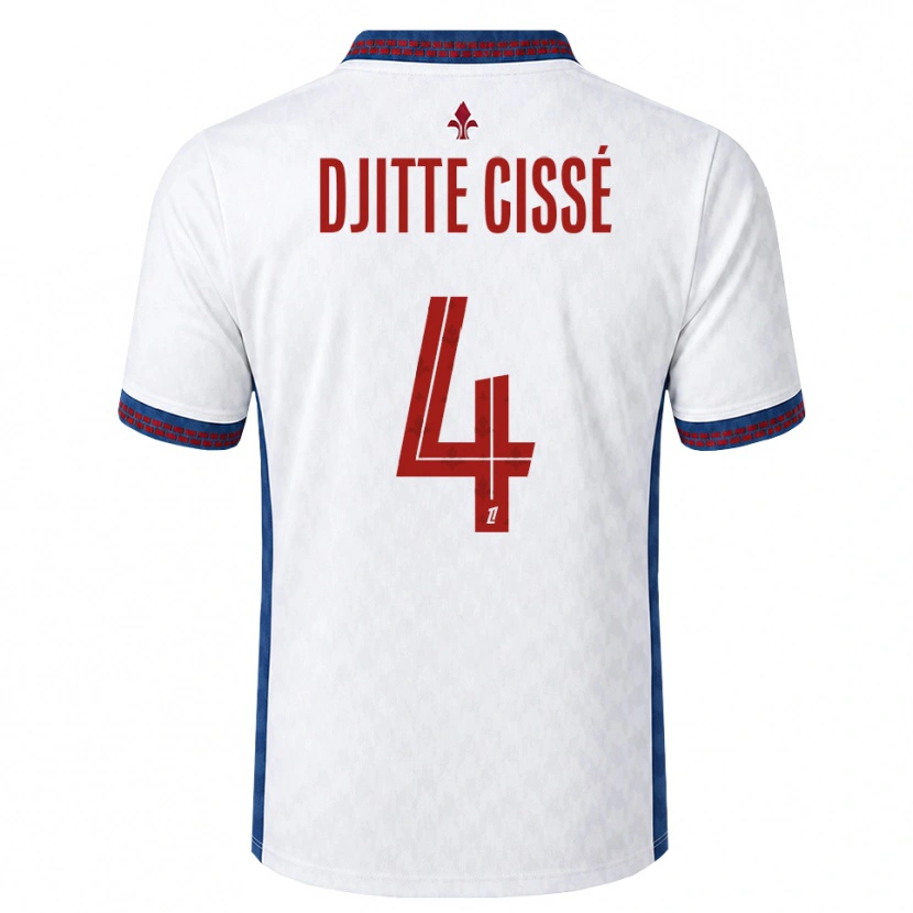 Danxen Børn Babacar Djitte Cissé #4 Rød Hvid Blå Udebane Spillertrøjer 2026/27 Trøje T-Shirt