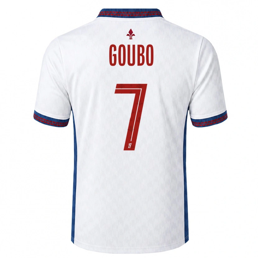 Danxen Børn Antoine Goubo #7 Rød Hvid Blå Udebane Spillertrøjer 2026/27 Trøje T-Shirt