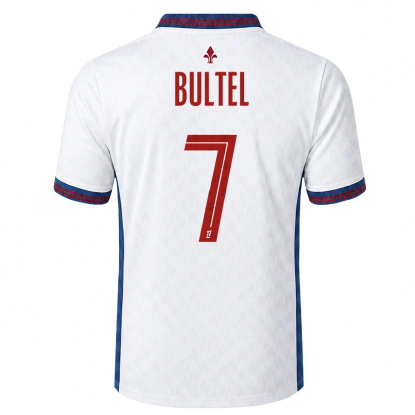 Danxen Børn Ludivine Bultel #7 Rød Hvid Blå Udebane Spillertrøjer 2026/27 Trøje T-Shirt