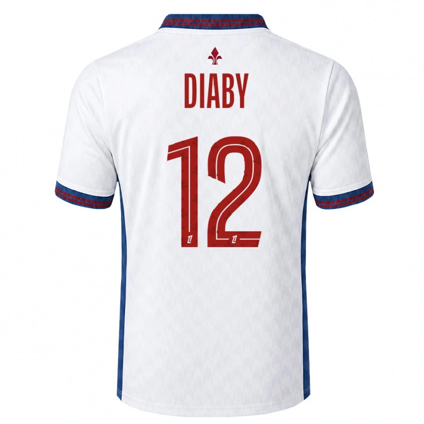 Danxen Børn Bafodé Diaby #12 Rød Hvid Blå Udebane Spillertrøjer 2026/27 Trøje T-Shirt