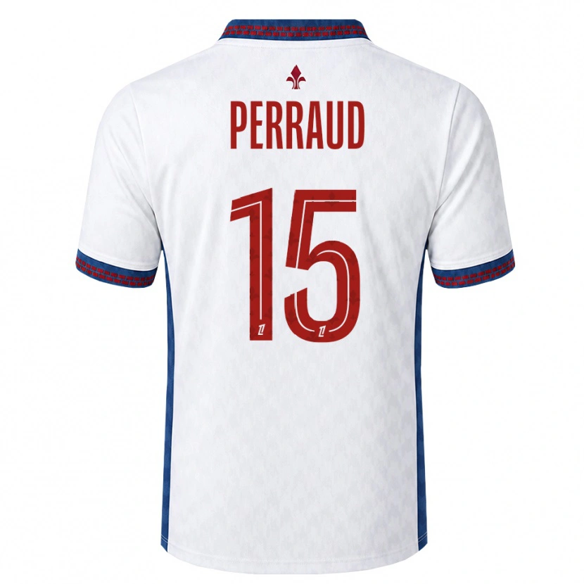 Danxen Børn Romain Perraud #15 Rød Hvid Blå Udebane Spillertrøjer 2026/27 Trøje T-Shirt