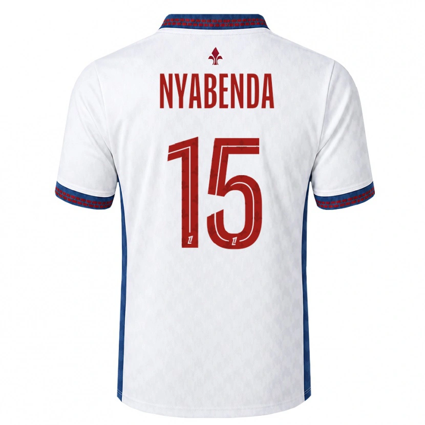 Danxen Børn Kassim Nyabenda #15 Rød Hvid Blå Udebane Spillertrøjer 2026/27 Trøje T-Shirt