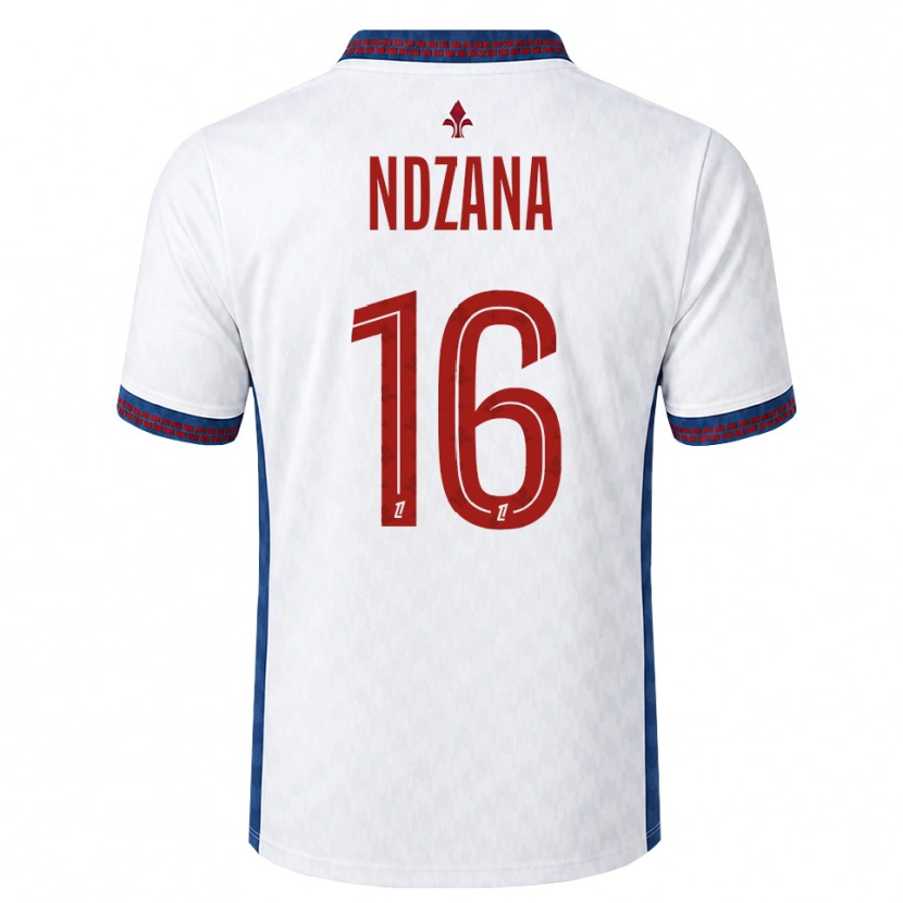Danxen Børn Yann Ndzana #16 Rød Hvid Blå Udebane Spillertrøjer 2026/27 Trøje T-Shirt