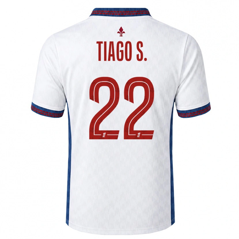 Danxen Børn Tiago Santos #22 Rød Hvid Blå Udebane Spillertrøjer 2026/27 Trøje T-Shirt