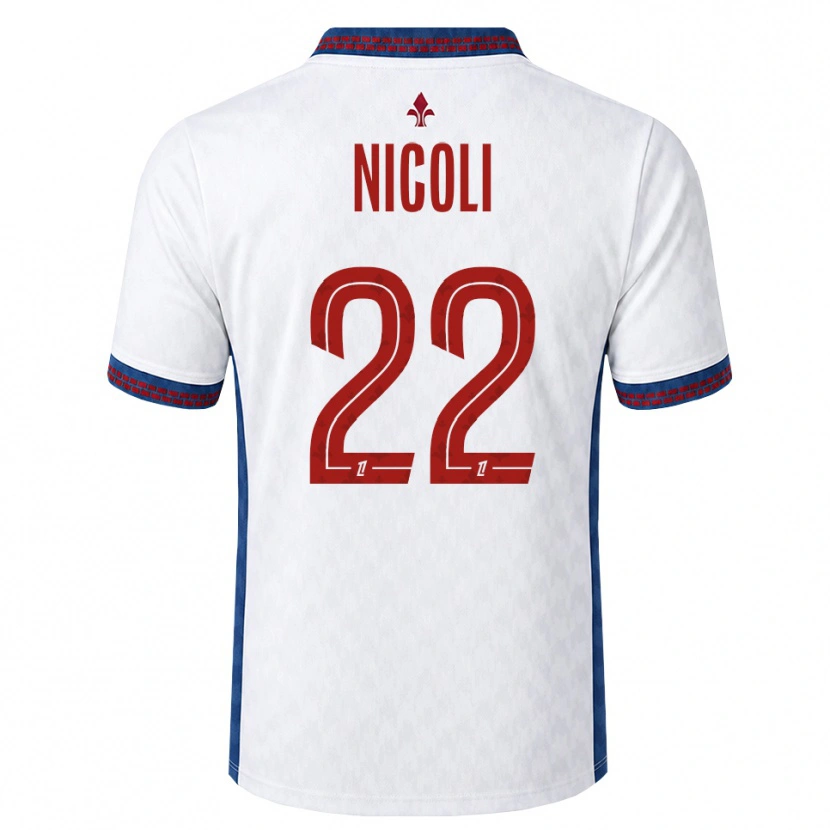 Danxen Børn Morgane Nicoli #22 Rød Hvid Blå Udebane Spillertrøjer 2026/27 Trøje T-Shirt