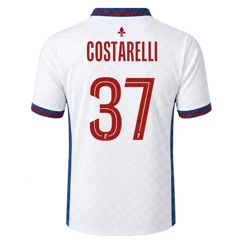 Danxen Børn Morgan Costarelli #37 Rød Hvid Blå Udebane Spillertrøjer 2026/27 Trøje T-Shirt