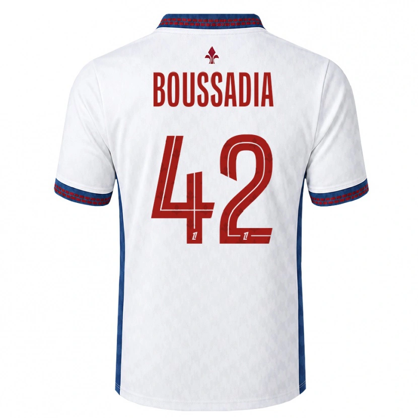 Danxen Børn Saad Boussadia #42 Rød Hvid Blå Udebane Spillertrøjer 2026/27 Trøje T-Shirt
